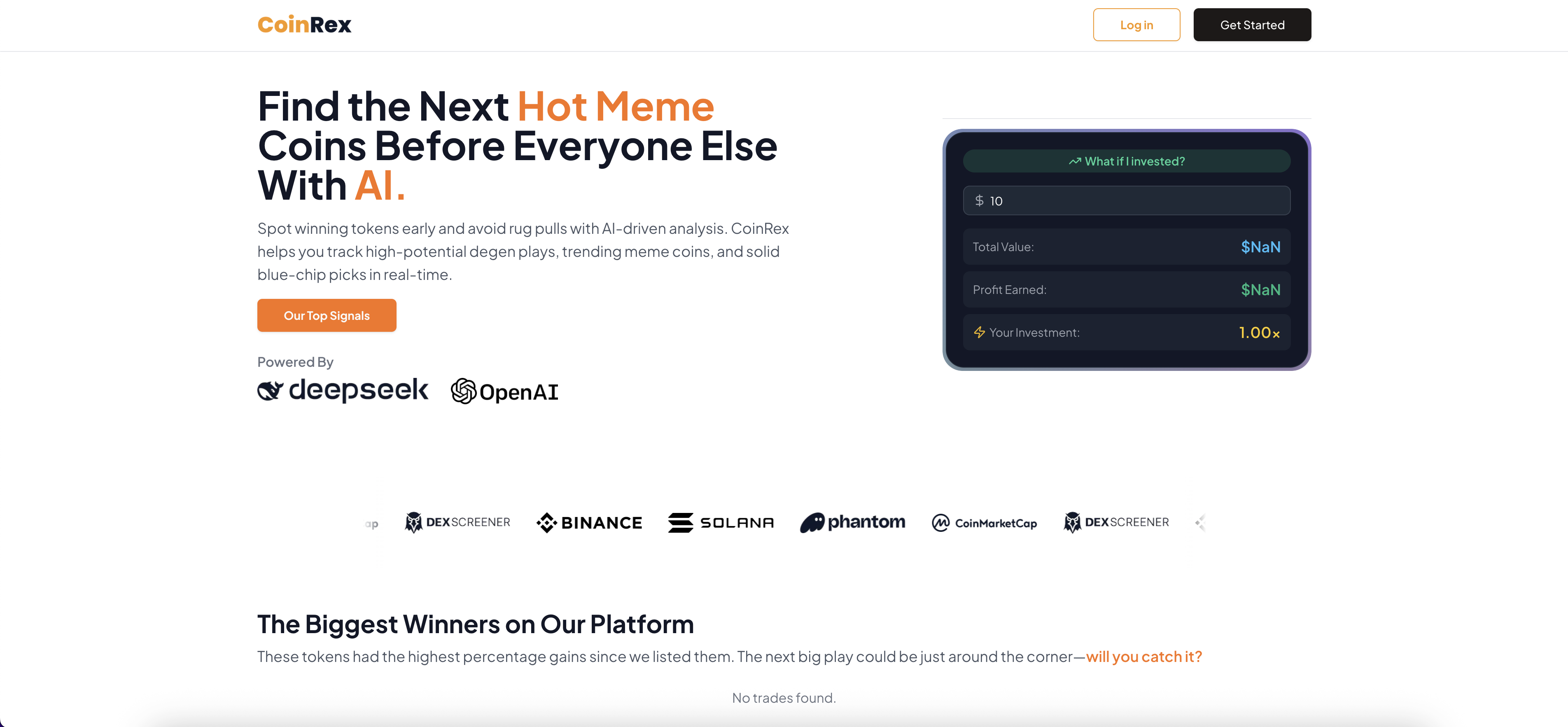 CoinRex — product screenshot